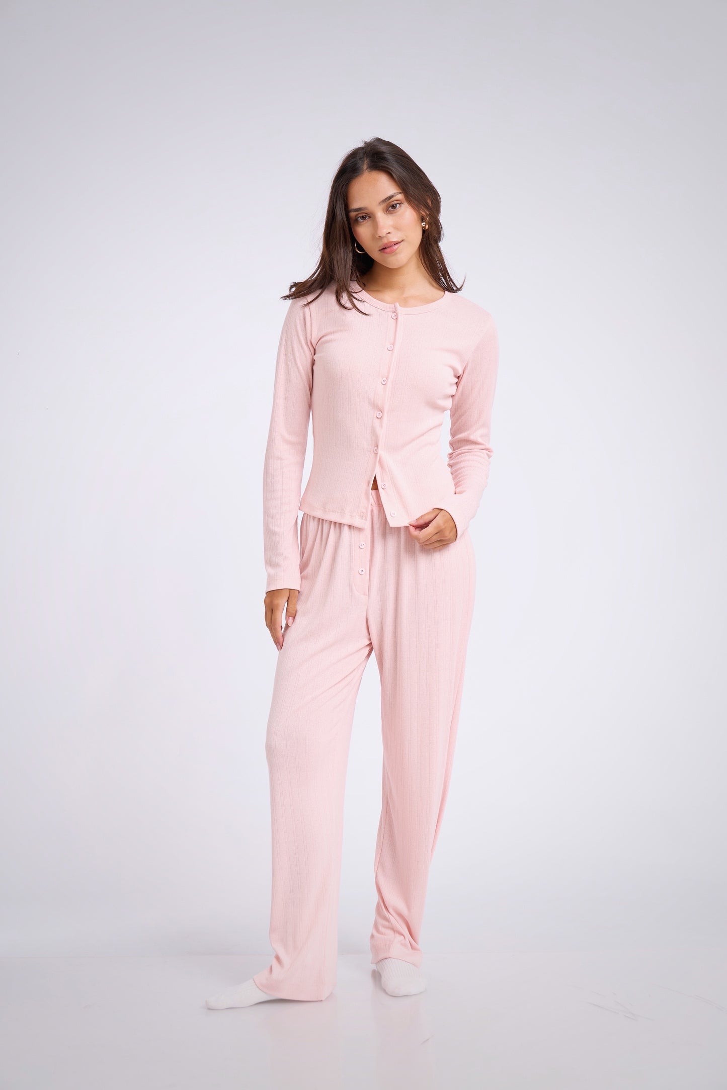 Set pointelle rosado