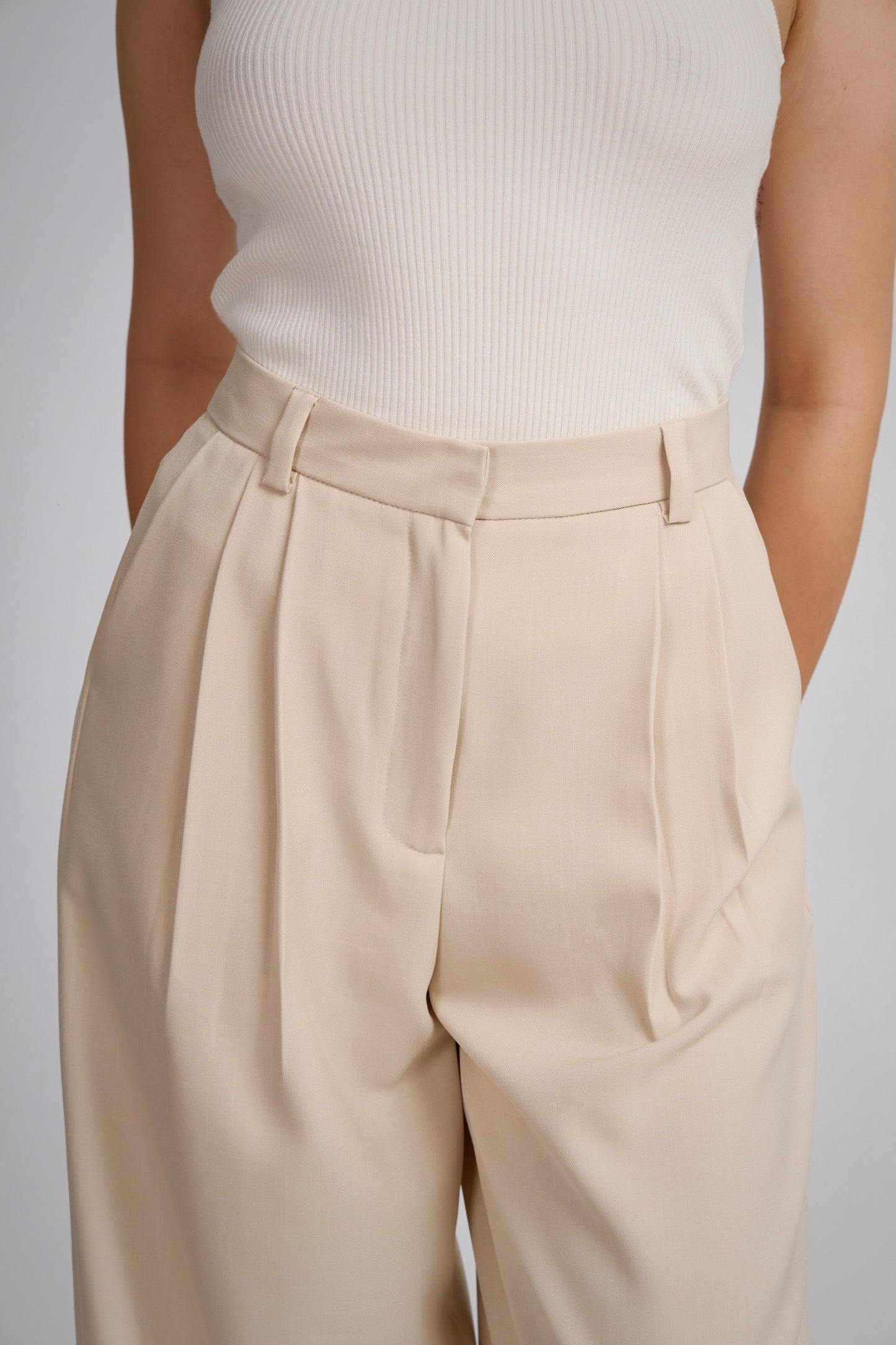 Pantalón de sastre marfil