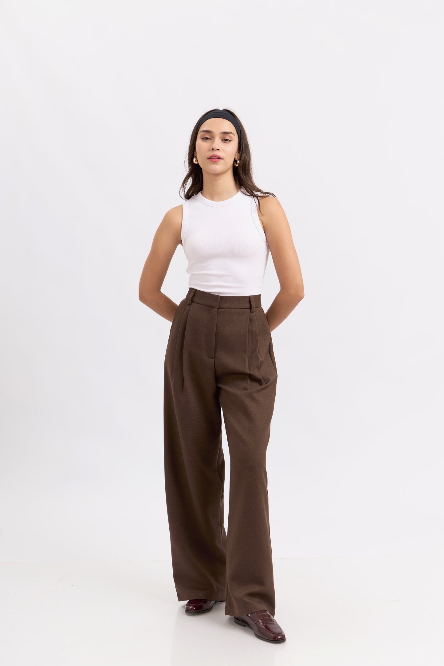 Pantalón de sastre Elisa - chocolate