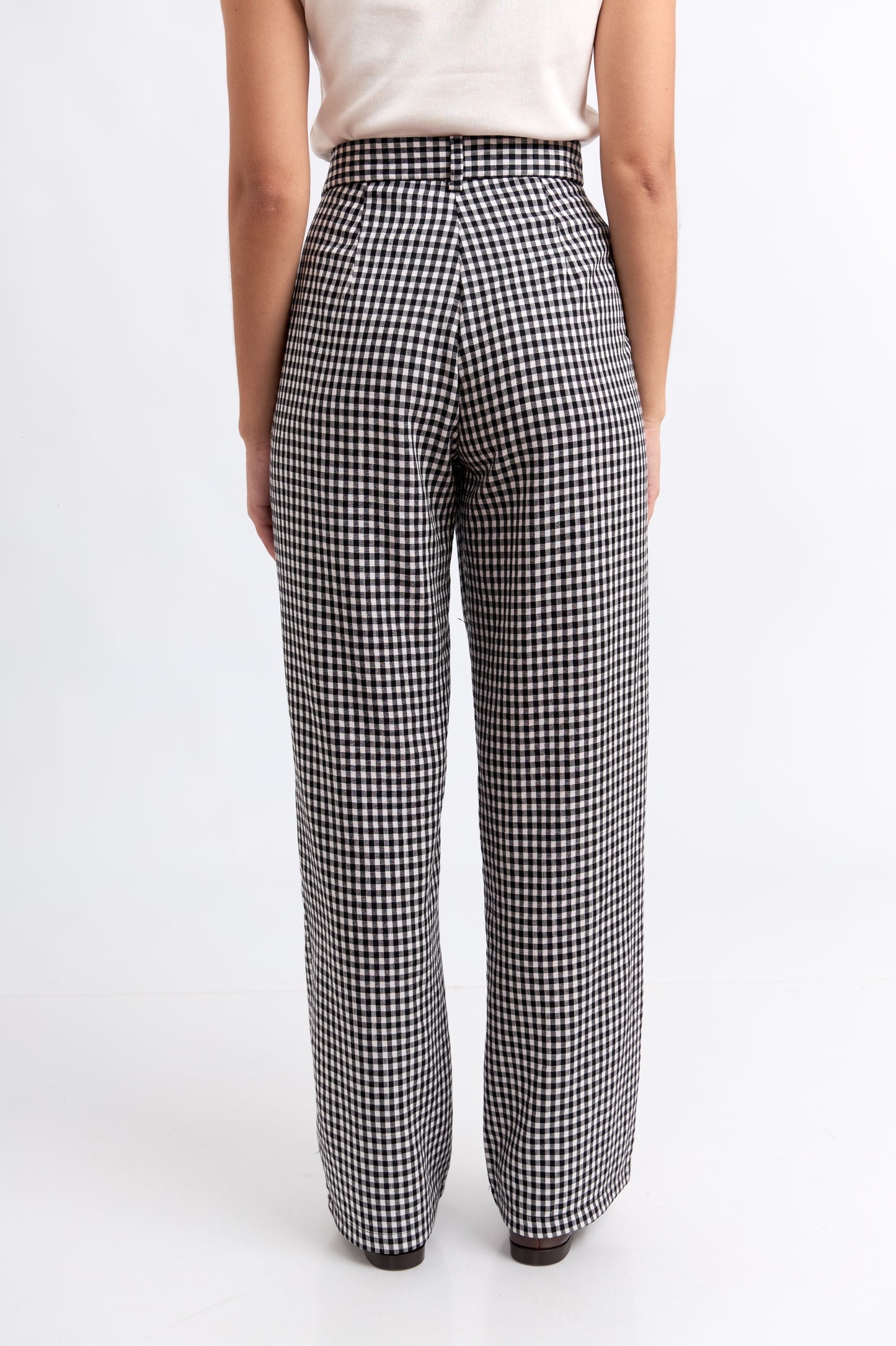 Pantalón clásico vichy negro