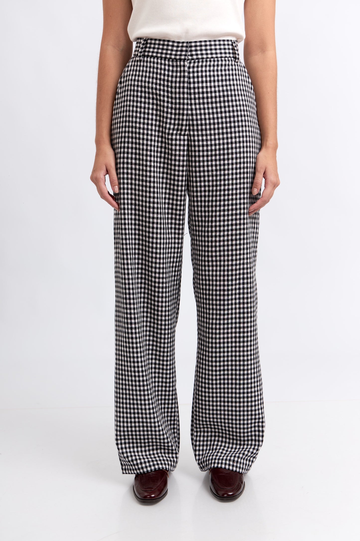 Pantalón clásico vichy negro