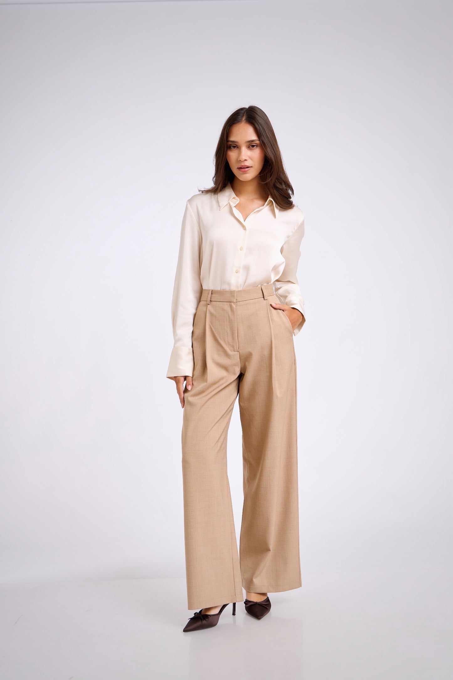 Pantalón de sastre beige - 1 pinza