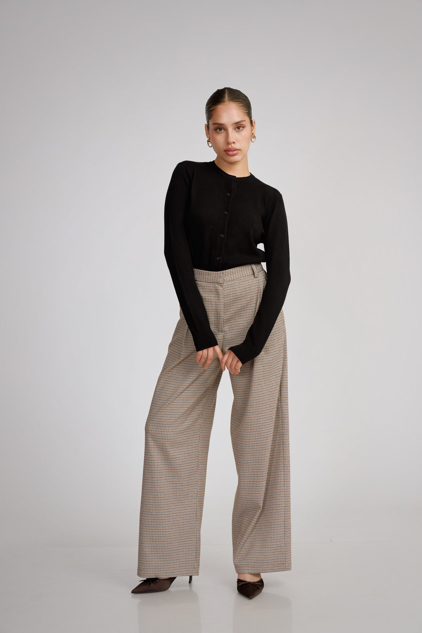 Pantalón pata de gallo claro