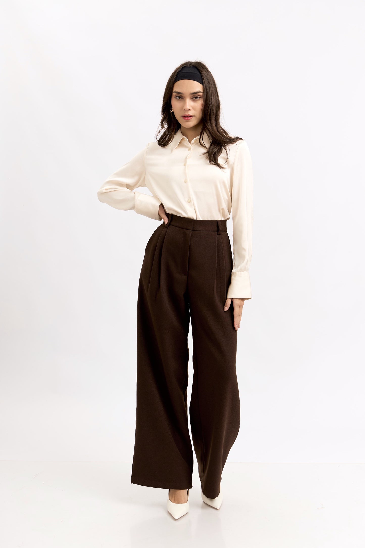 Pantalón de sastre Elisa - marrón oscuro