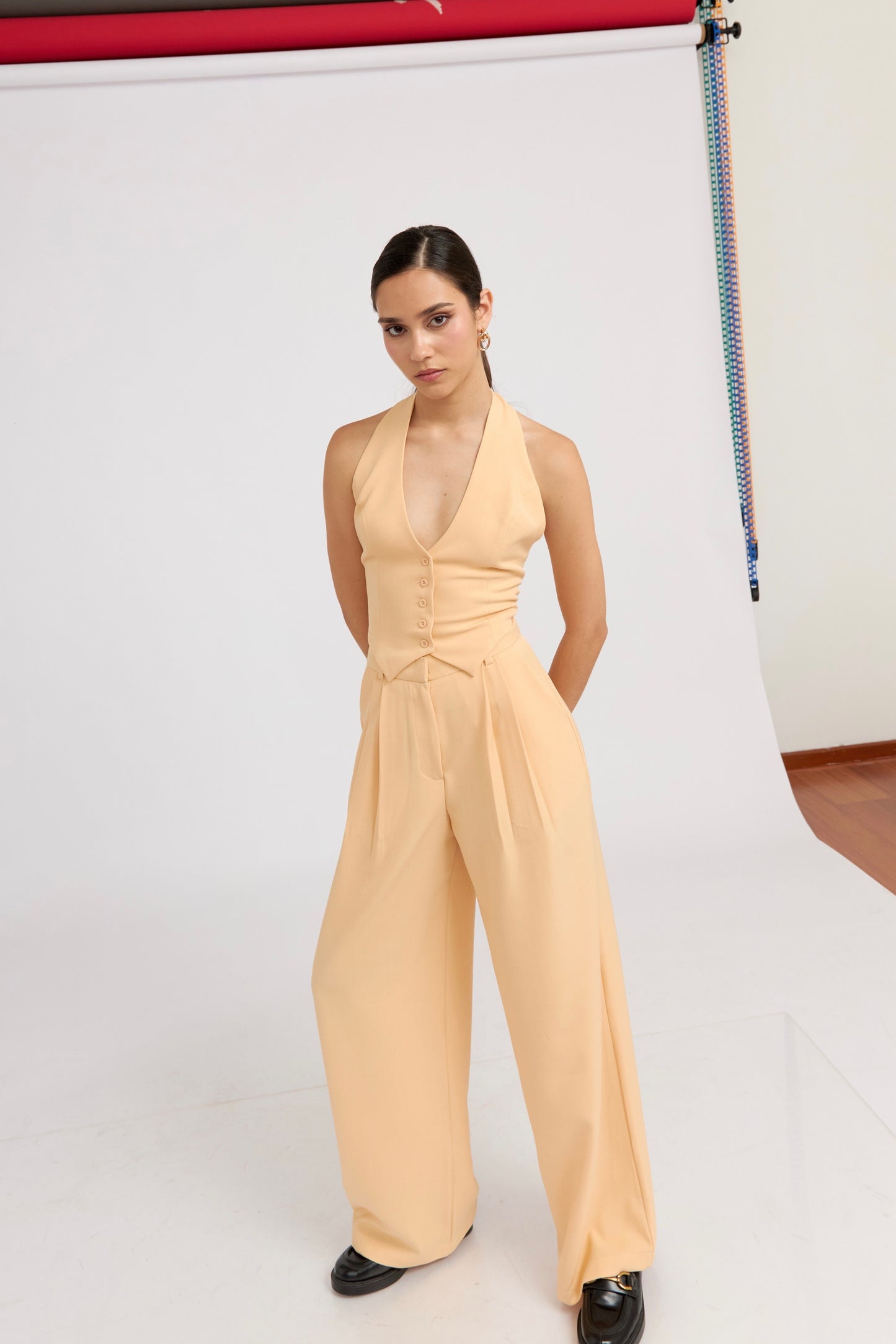 Pantalón de sastre amarillo maíz
