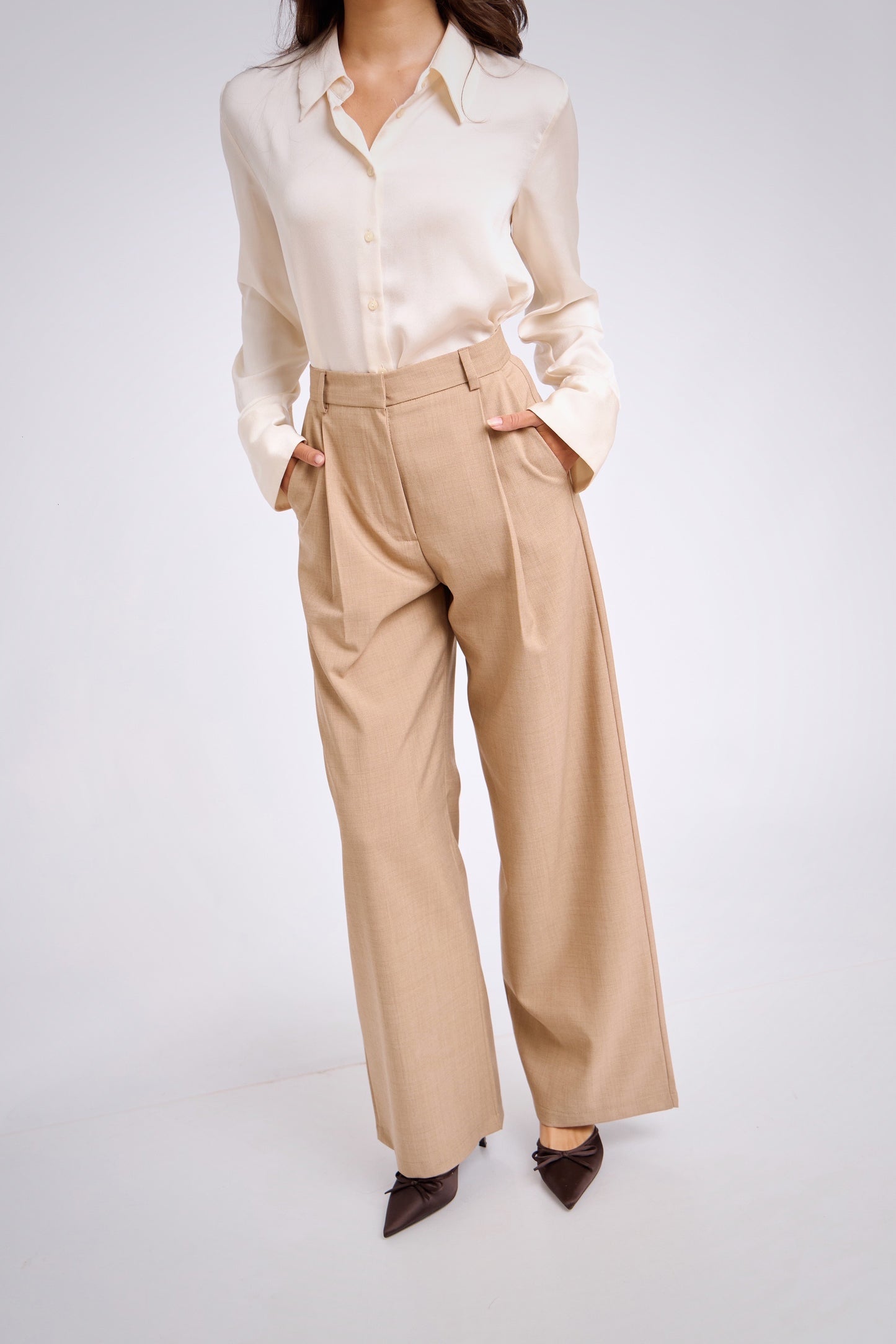 Pantalón de sastre beige - 1 pinza