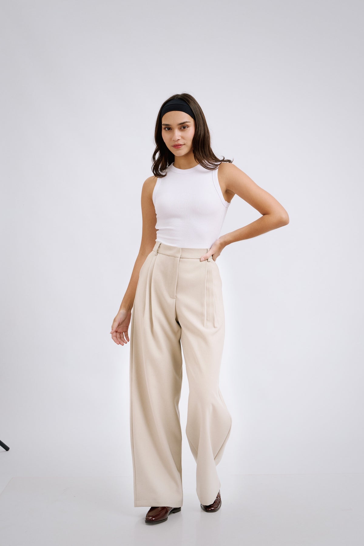 Pantalón de sastre crema