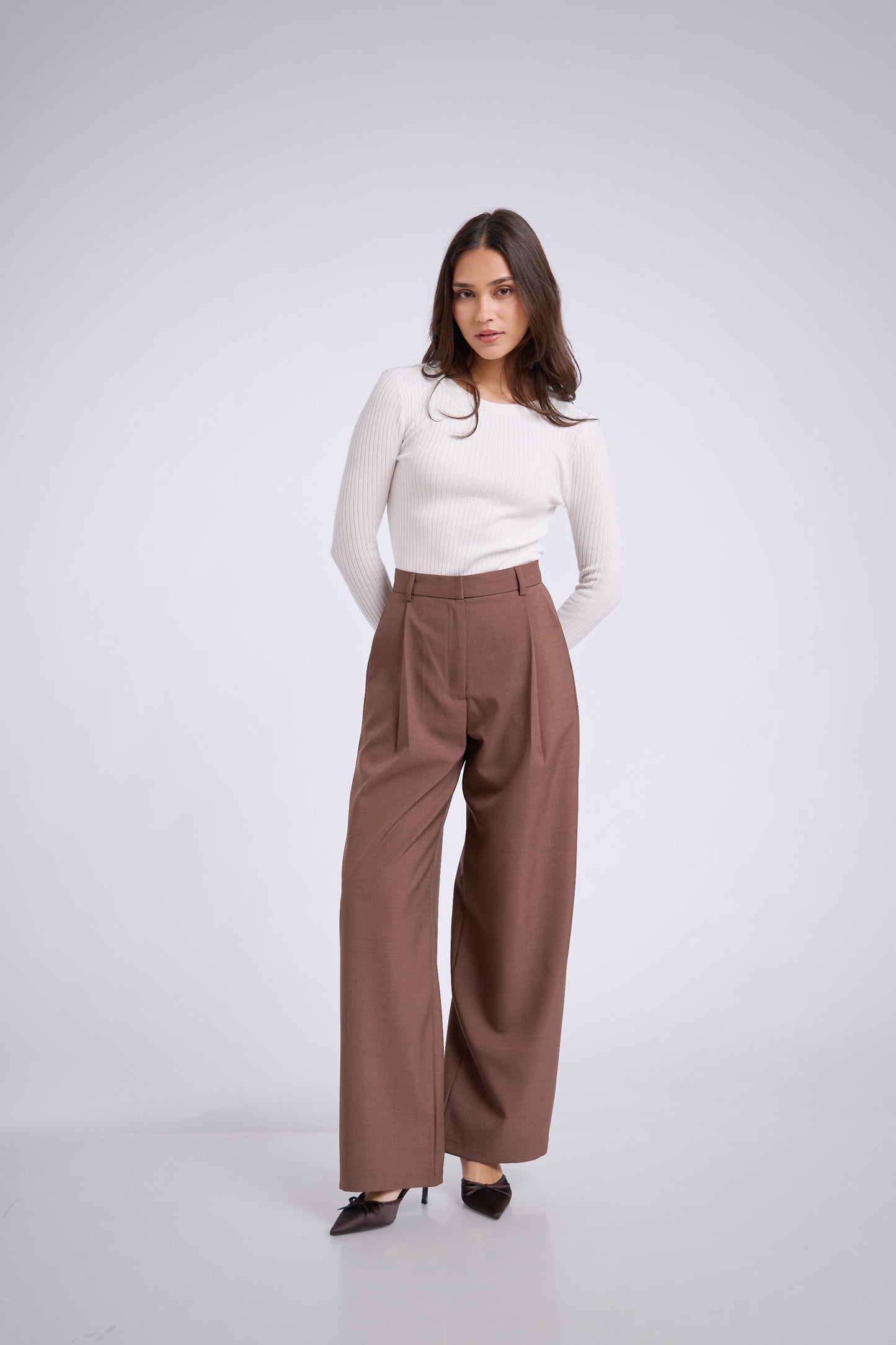 Pantalón de sastre marron claro - 1 pinza