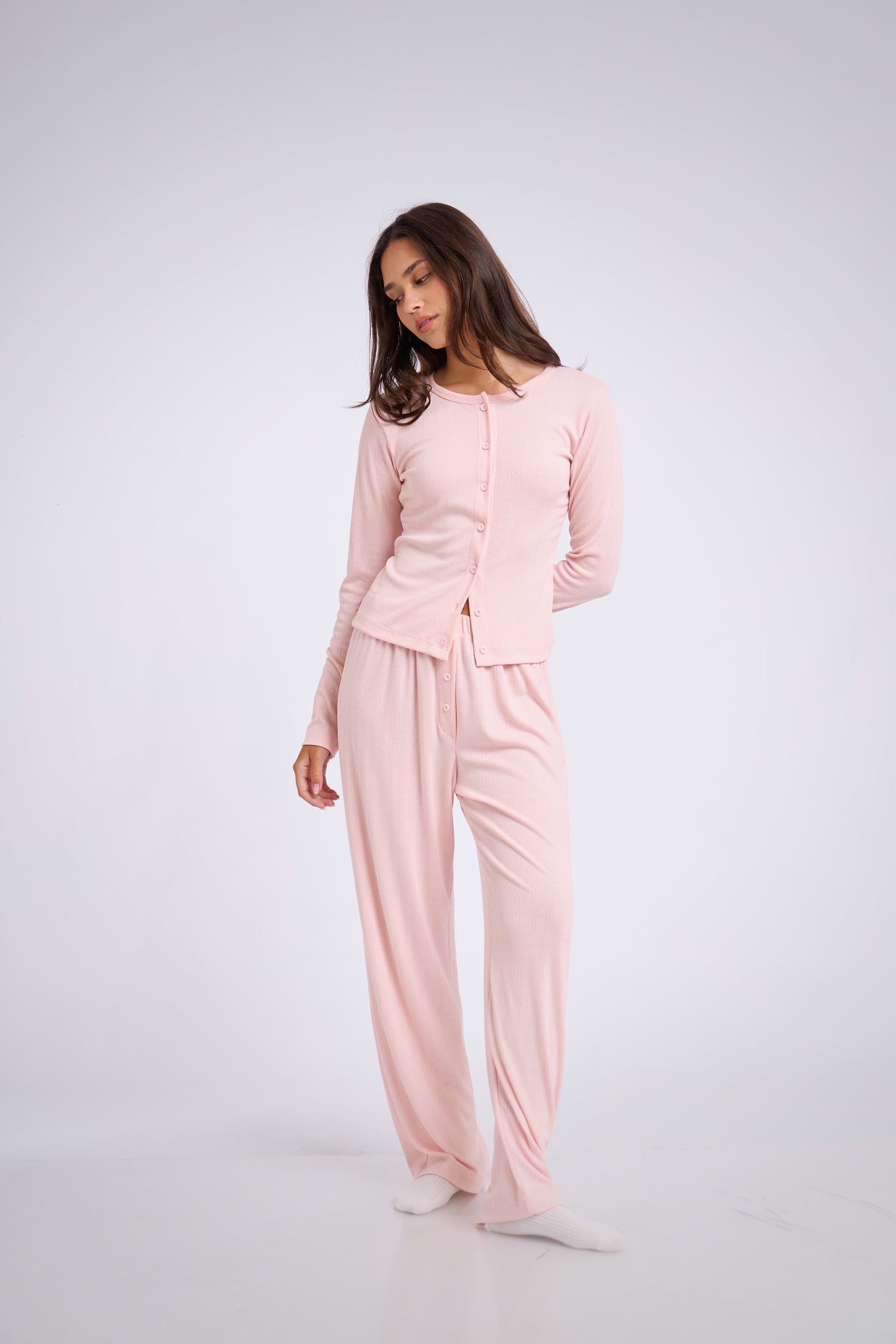 Set pointelle rosado