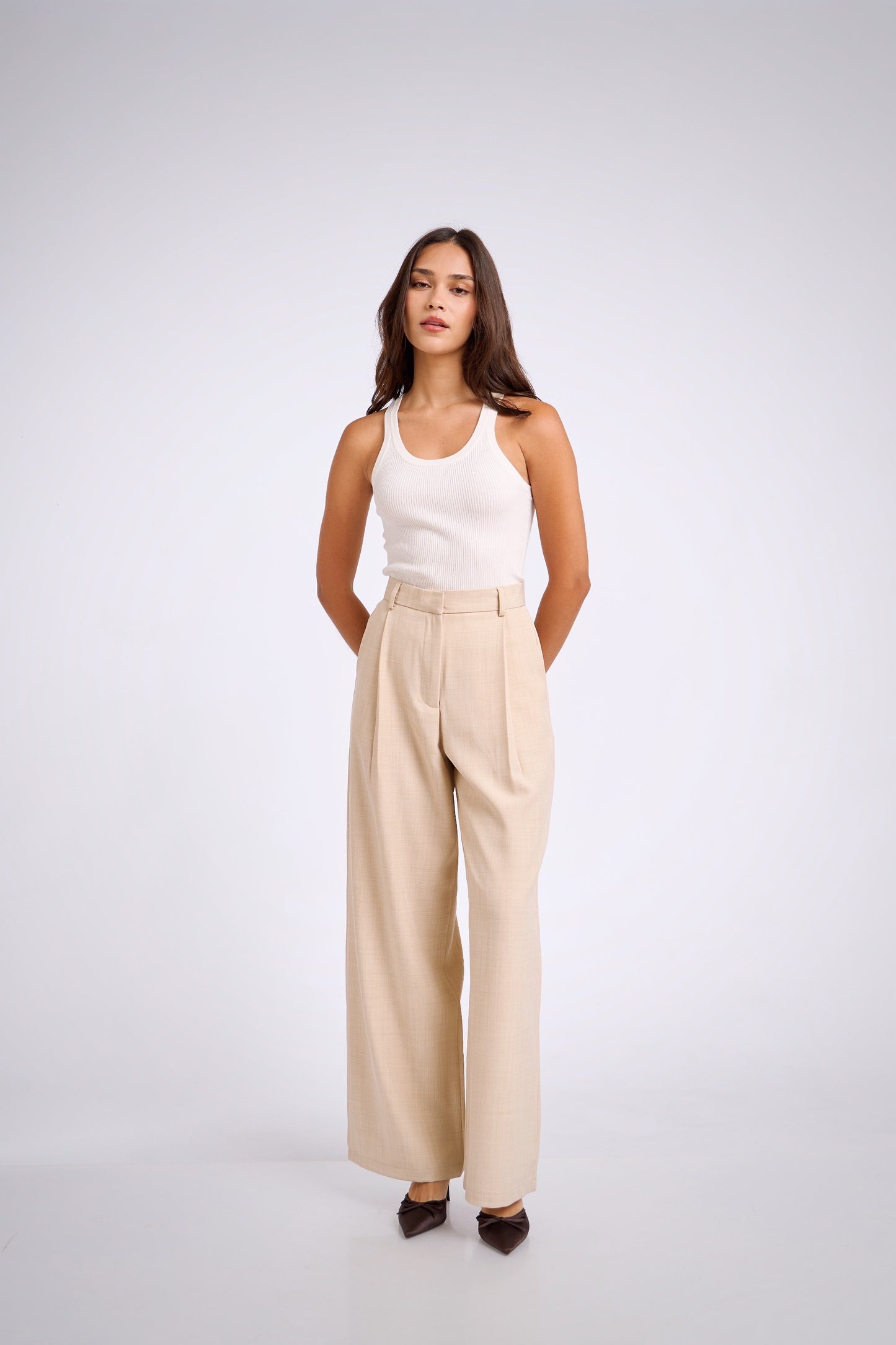 Pantalón de sastre avena - 1 pinza