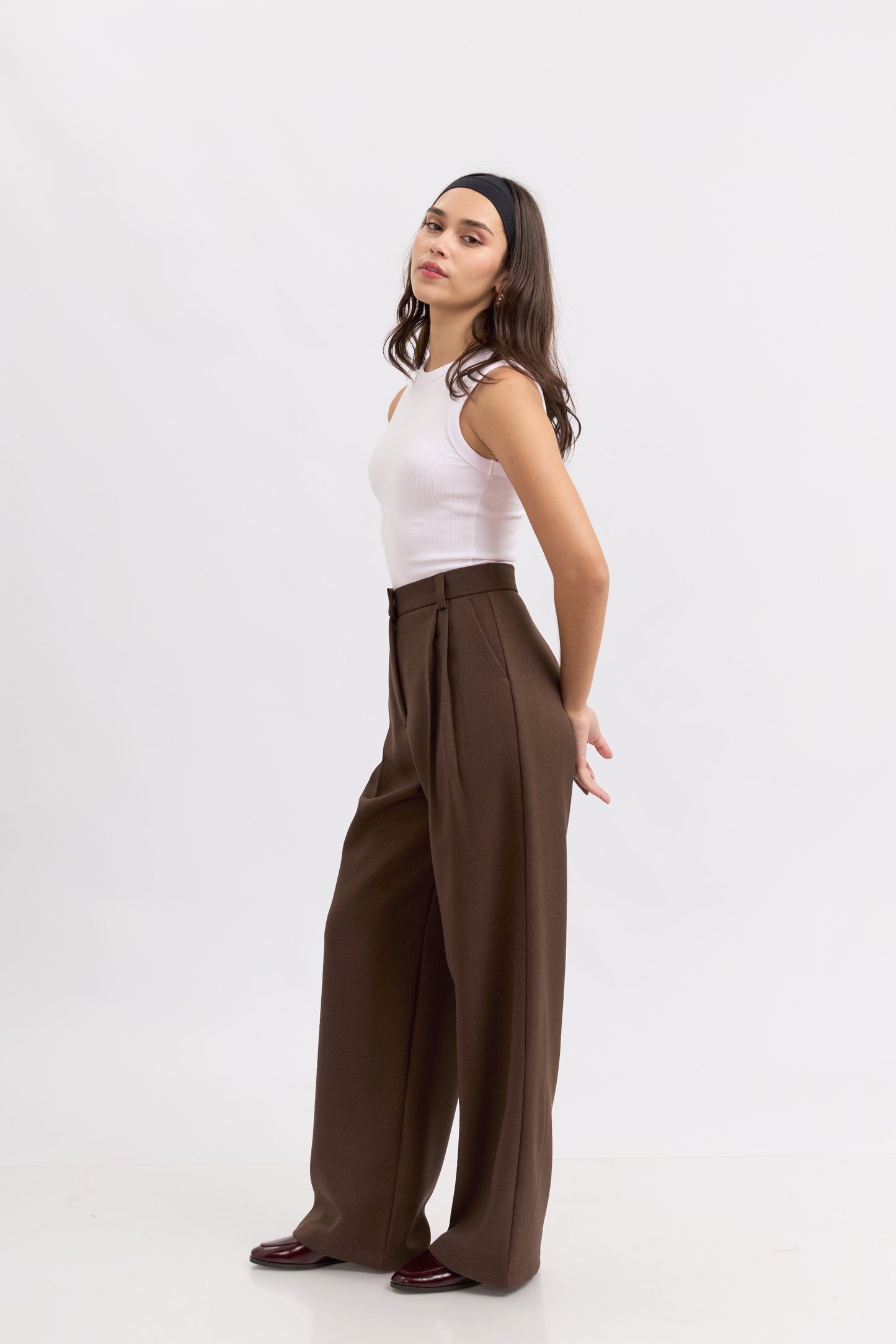 Pantalón de sastre Elisa - chocolate
