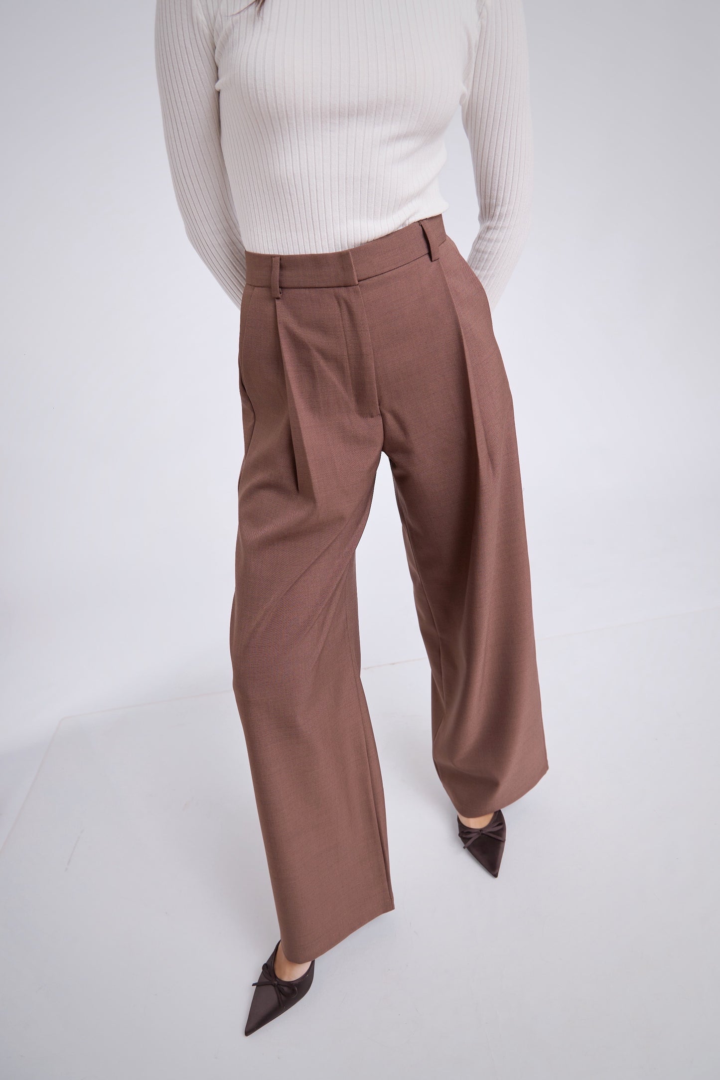 Pantalón de sastre marron claro - 1 pinza