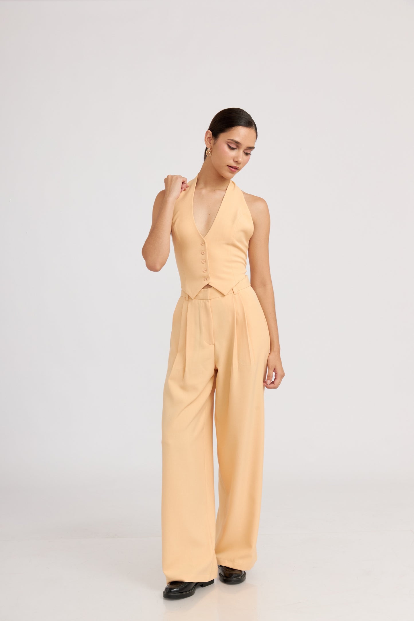 Pantalón de sastre amarillo maíz