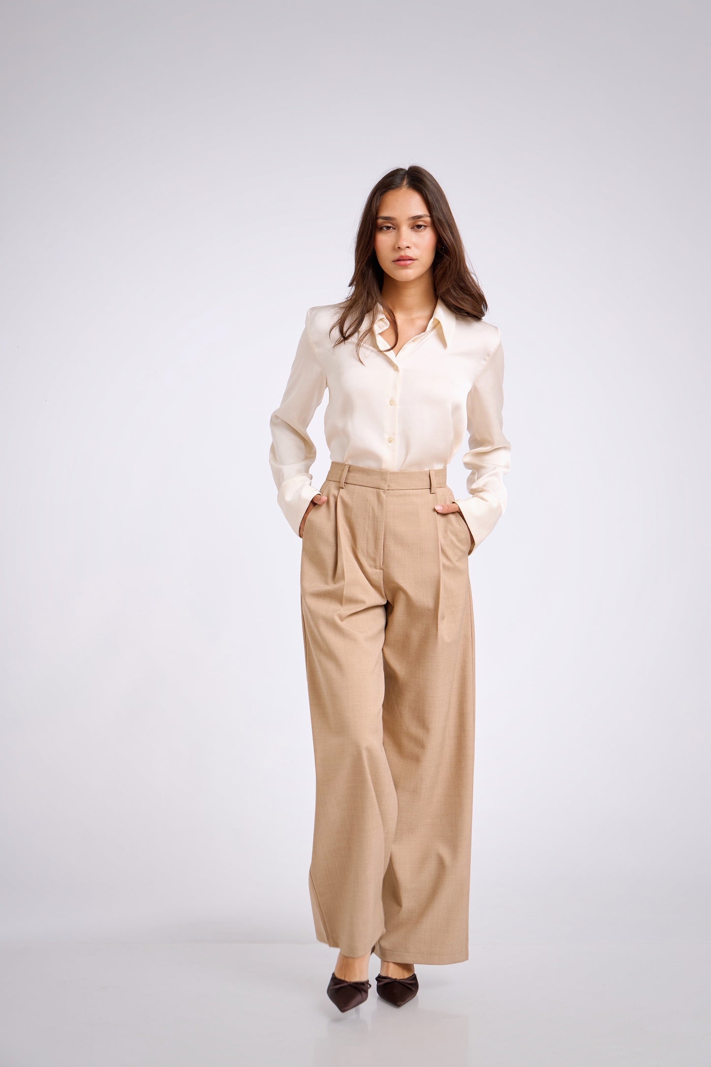 Pantalón de sastre beige - 1 pinza