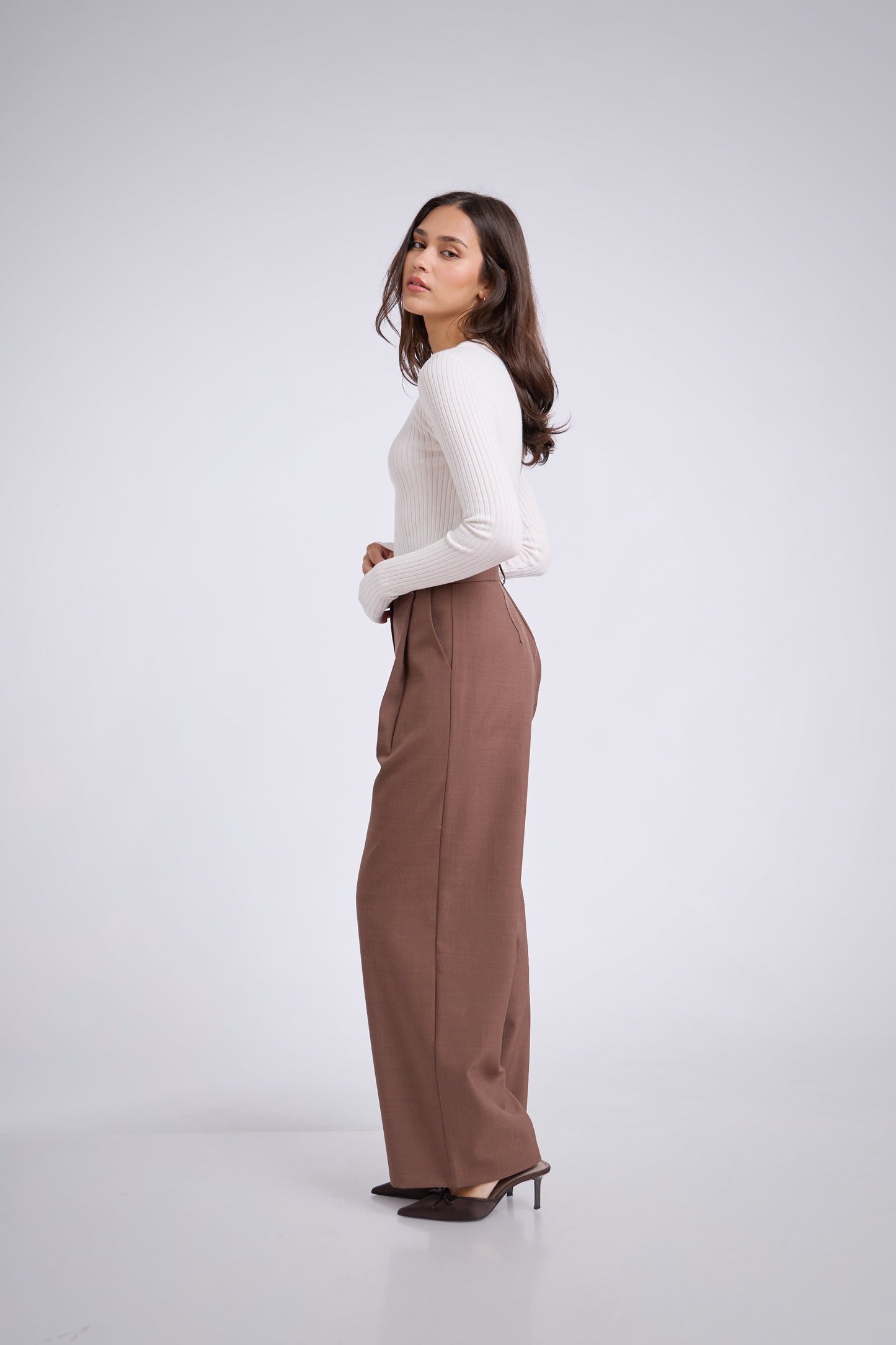 Pantalón de sastre marron claro - 1 pinza