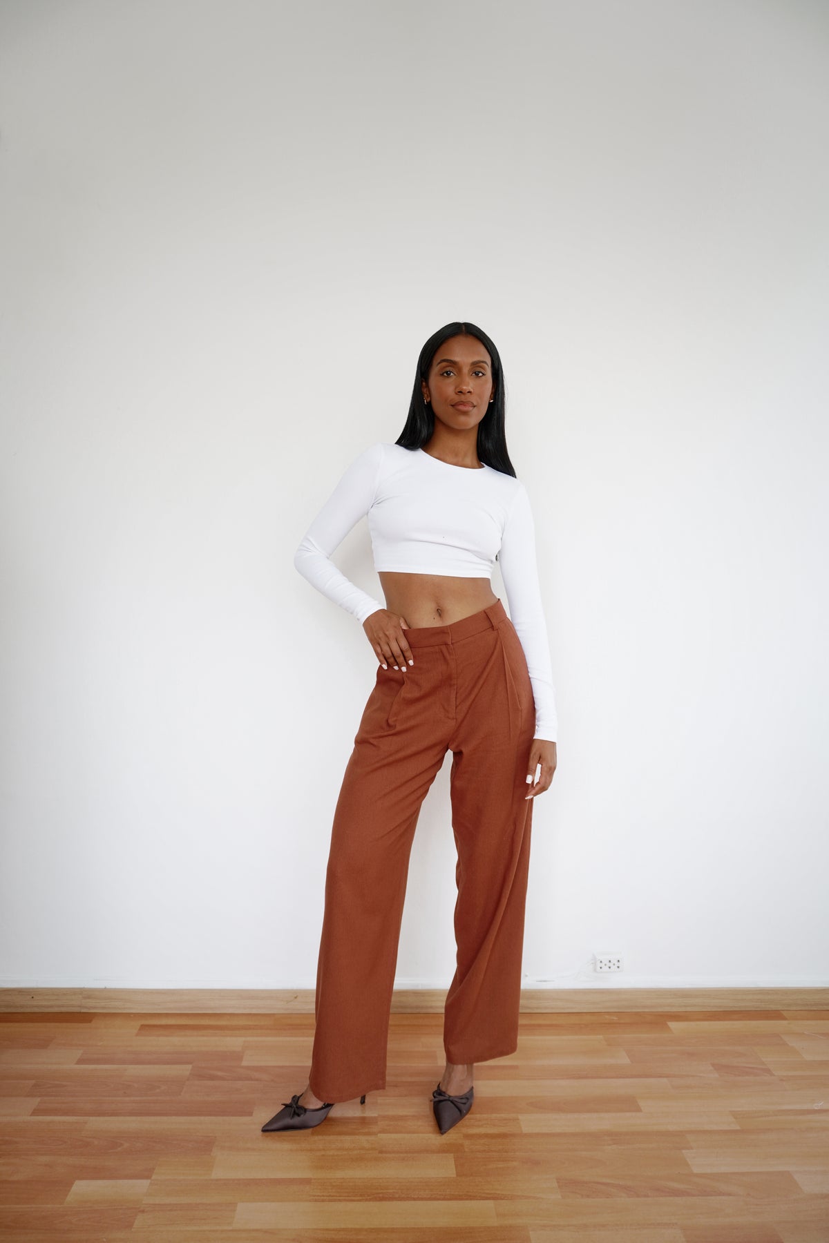 Pantalón Naomi lino lacre