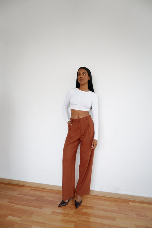 Pantalón Naomi lino lacre