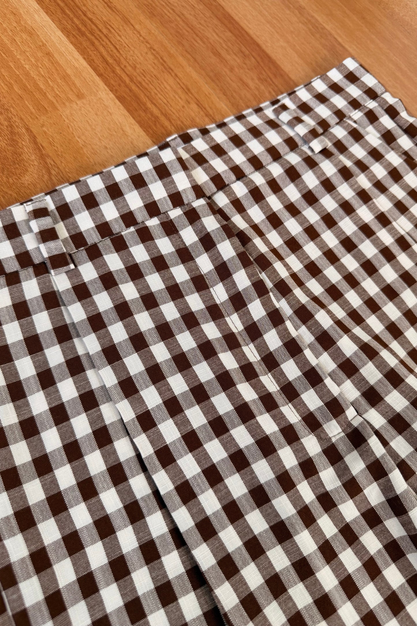 Pantalón vichy marrón