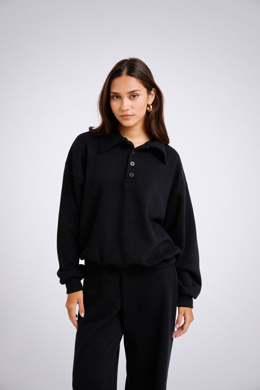 Hoodie camisero negro
