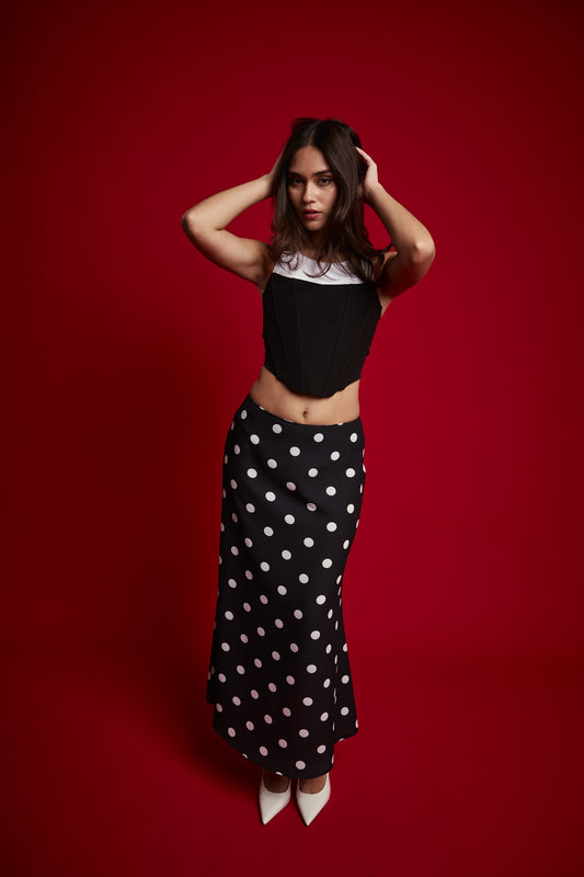 Falda polka dots negro