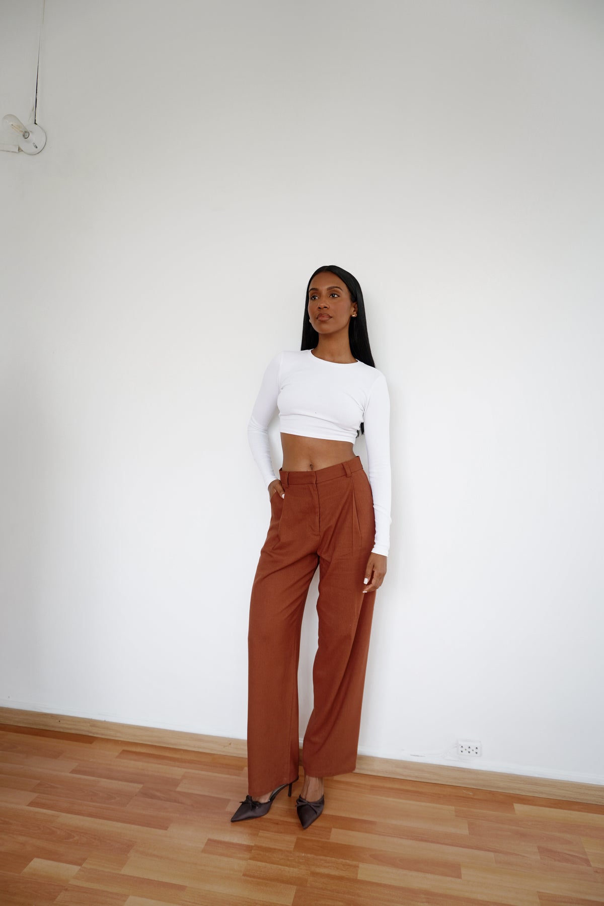 Pantalón Naomi lino lacre