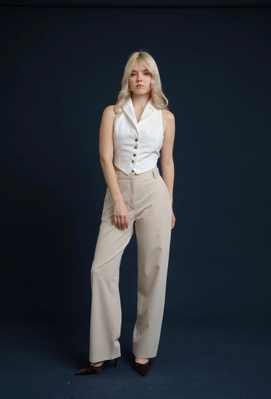 Pantalón clásico rayas naranja