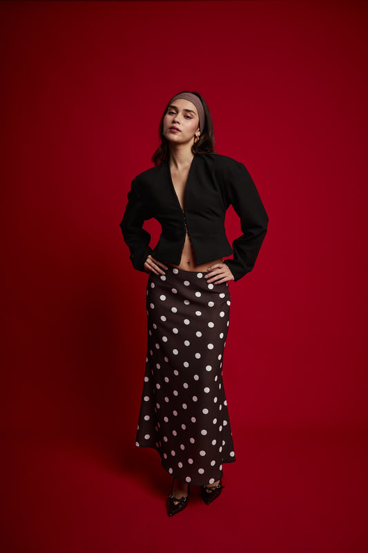 Falda polka dots marrón