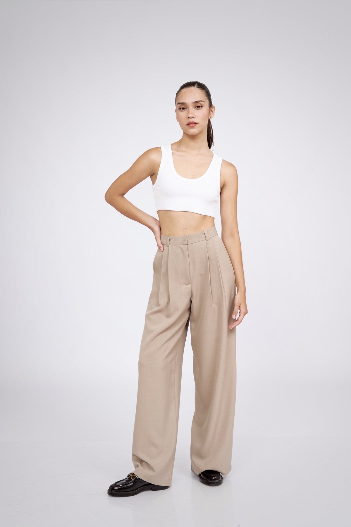 Pantalón de sastre beige medio