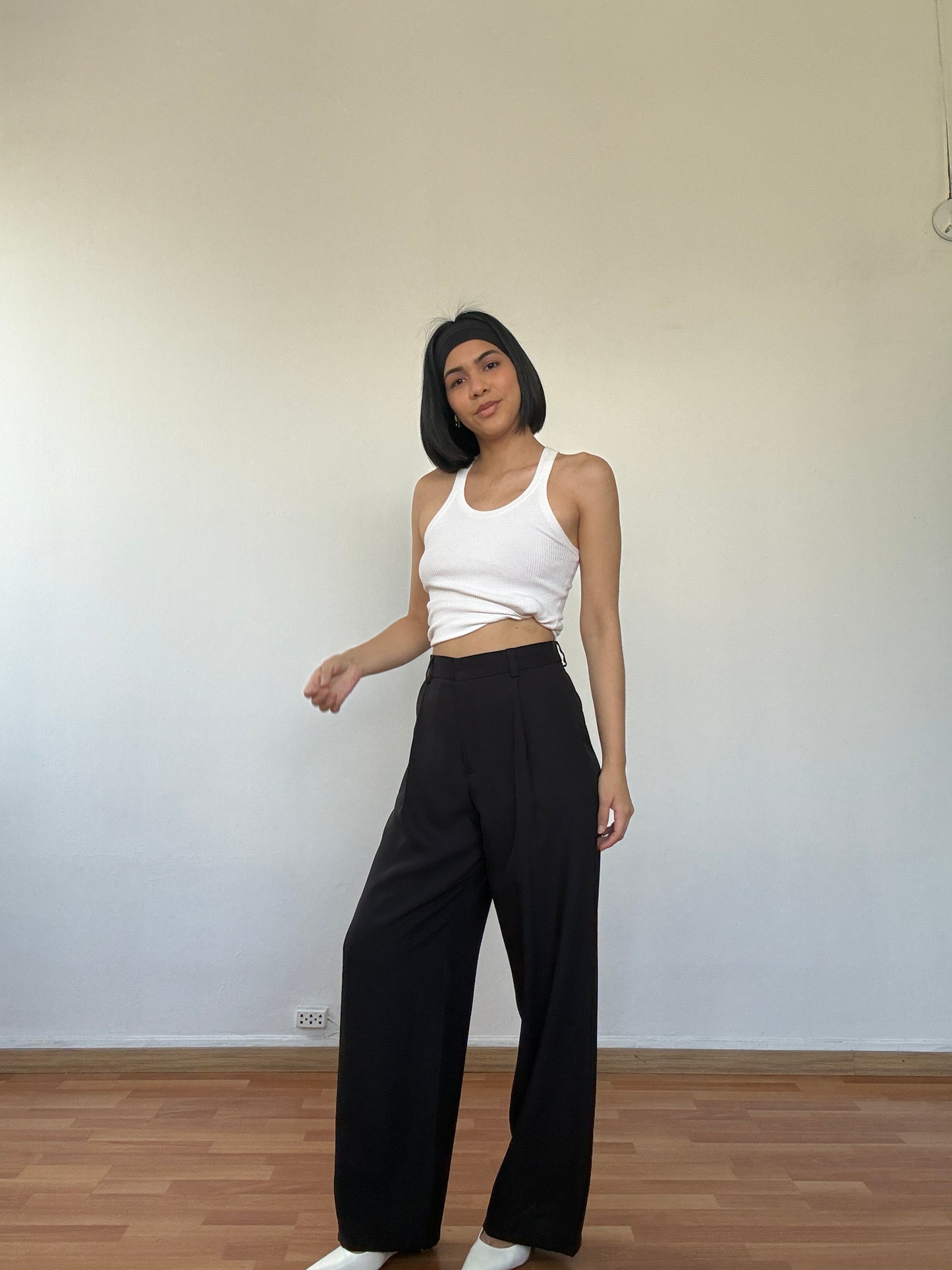 Pantalón fluido negro