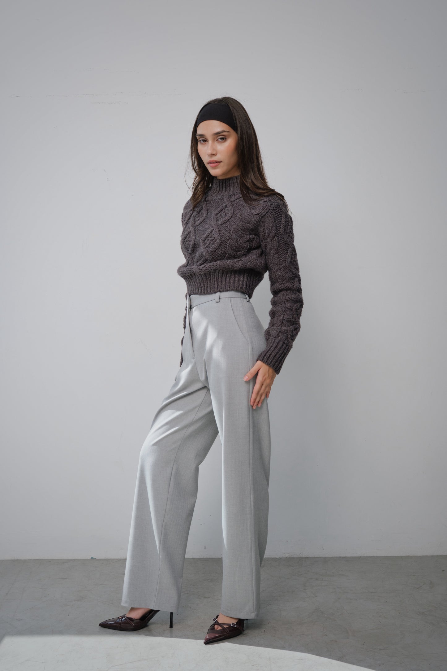 Pantalón clásico espiga plata