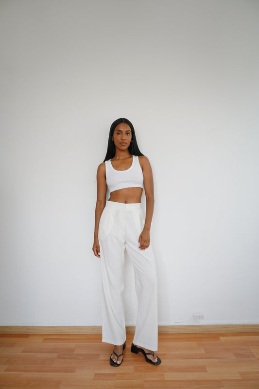 Pantalón Naomi lino perla