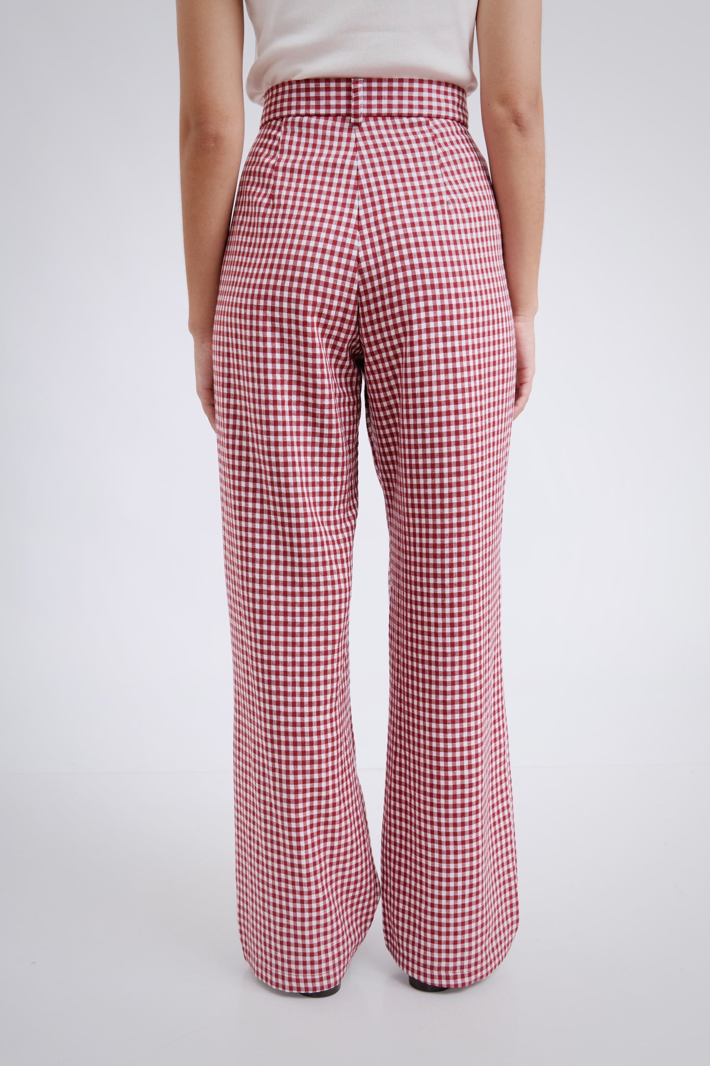 Pantalón clásico vichy rojo