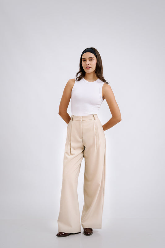 Pantalón de sastre crema