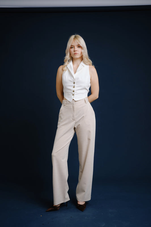 Pantalón clásico rayas naranja