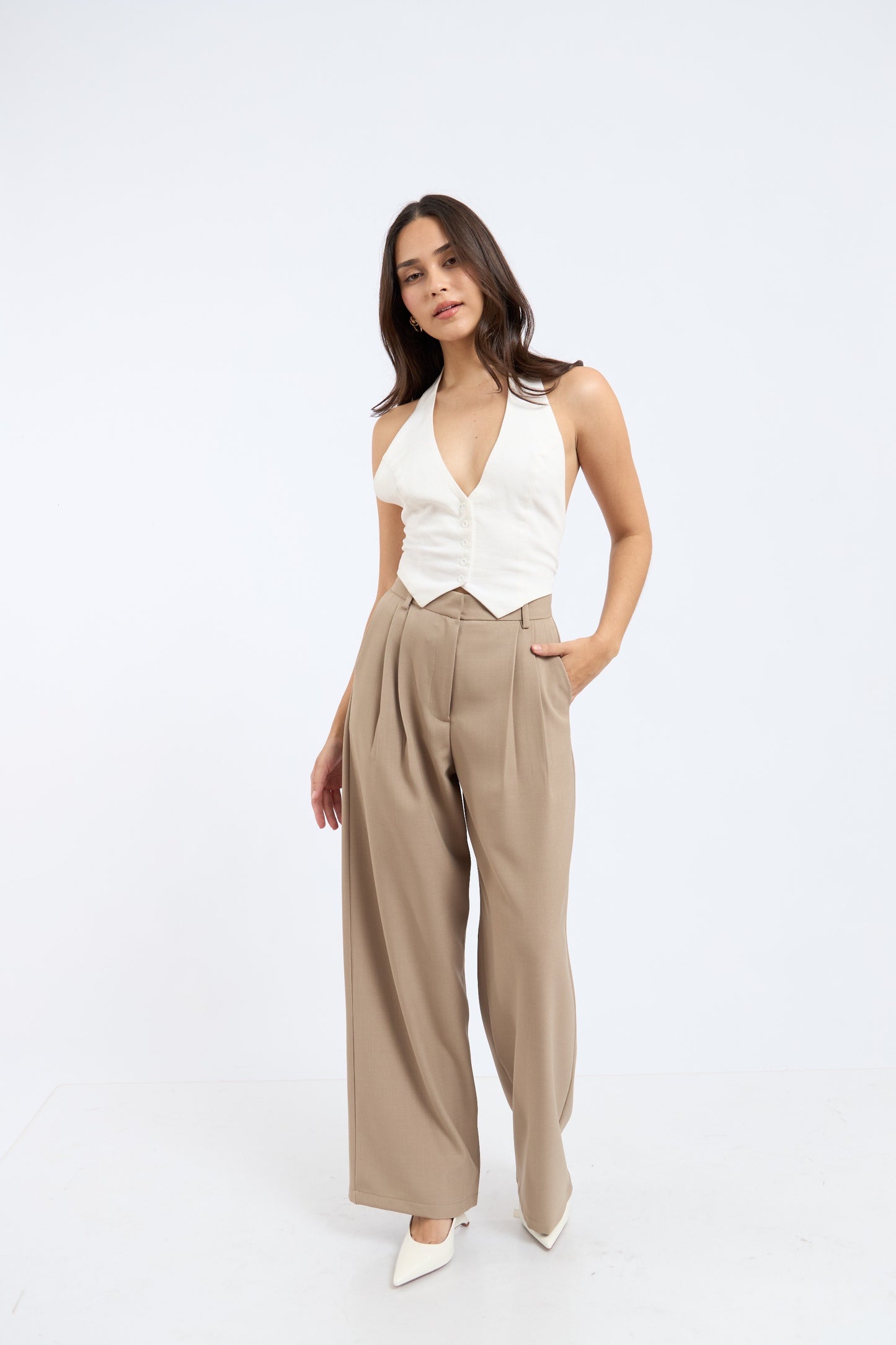 Pantalón de sastre arena