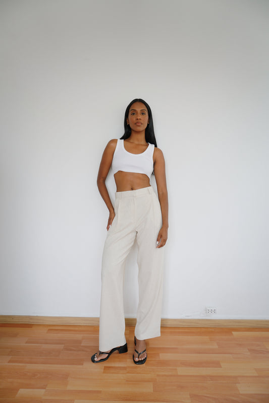 Pantalón Naomi lino crudo