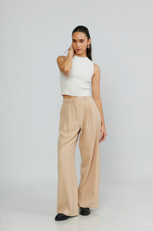 Pantalón de sastre vainilla