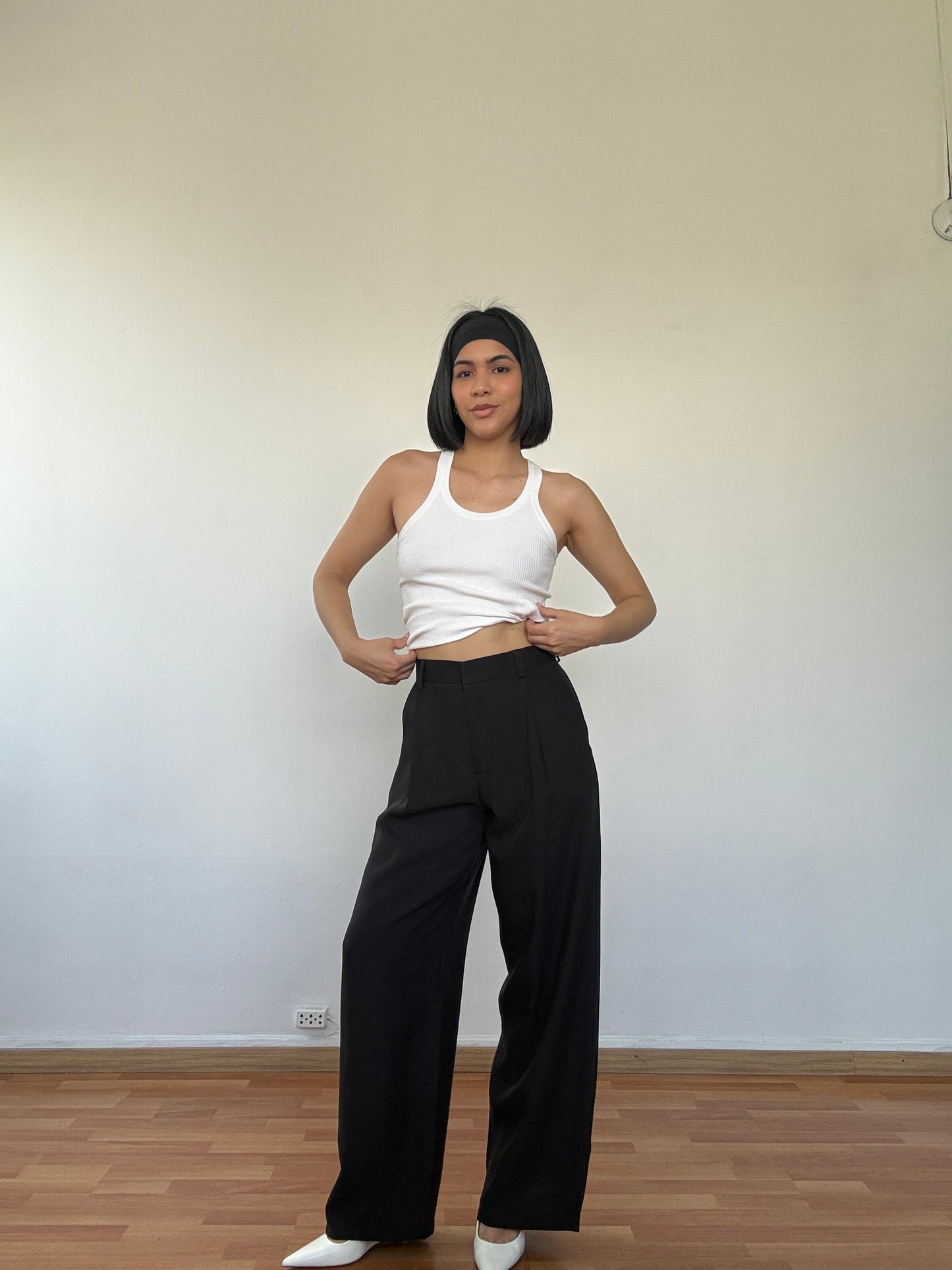 Pantalón fluido negro
