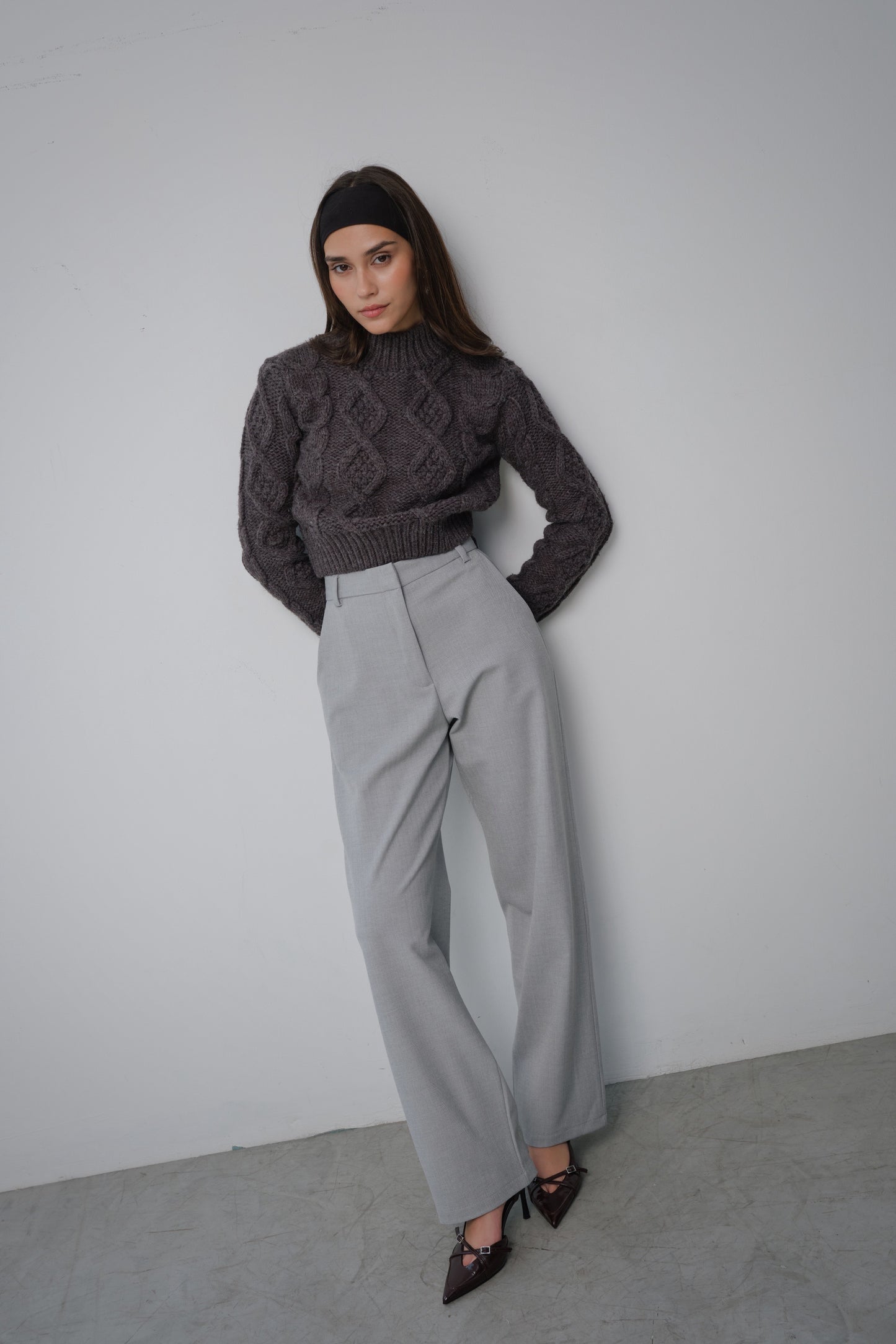 Pantalón clásico espiga plata
