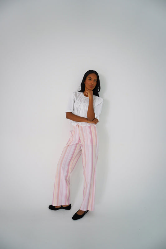 Pantalón vintage rayas rosados