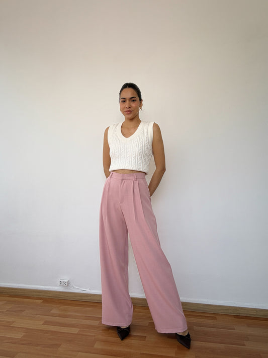Pantalón de sastre palo rosa