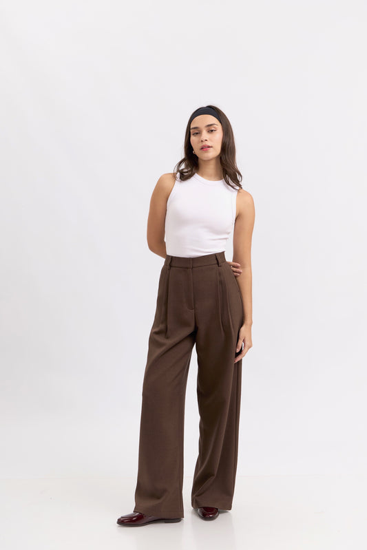 Pantalón de sastre Elisa - chocolate