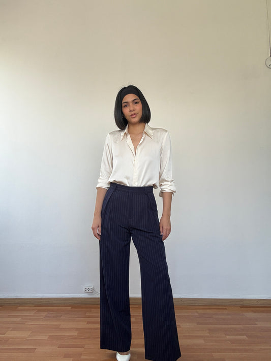 Pantalón de rayas azul