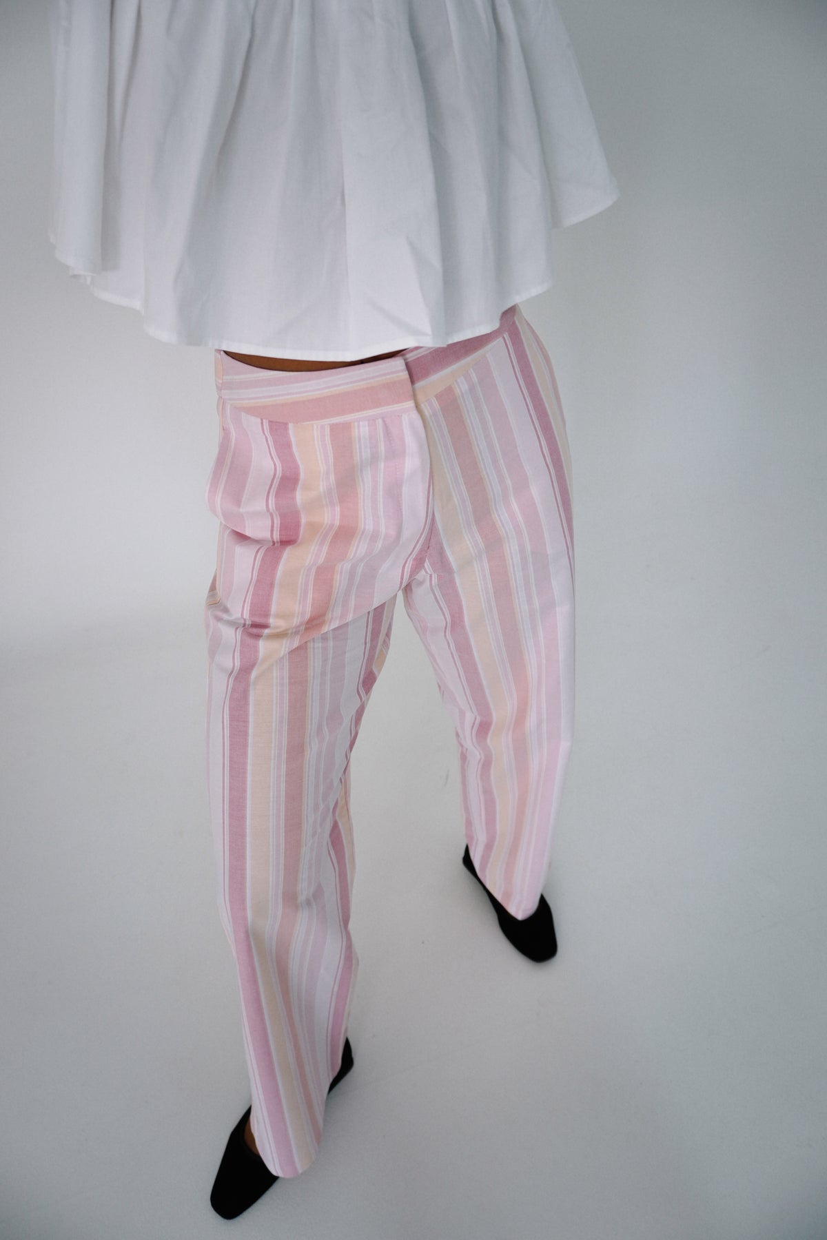 Pantalón vintage rayas rosados
