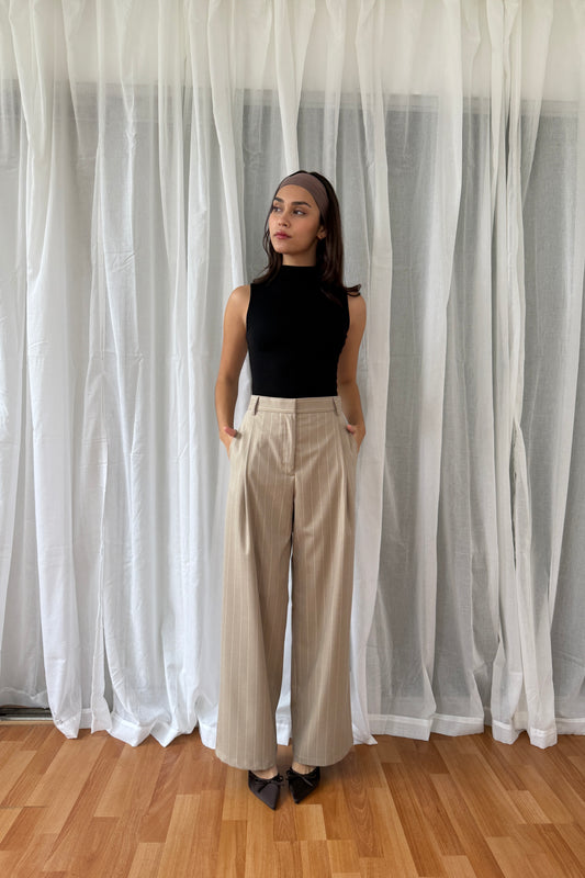 Pantalón de rayas crudo