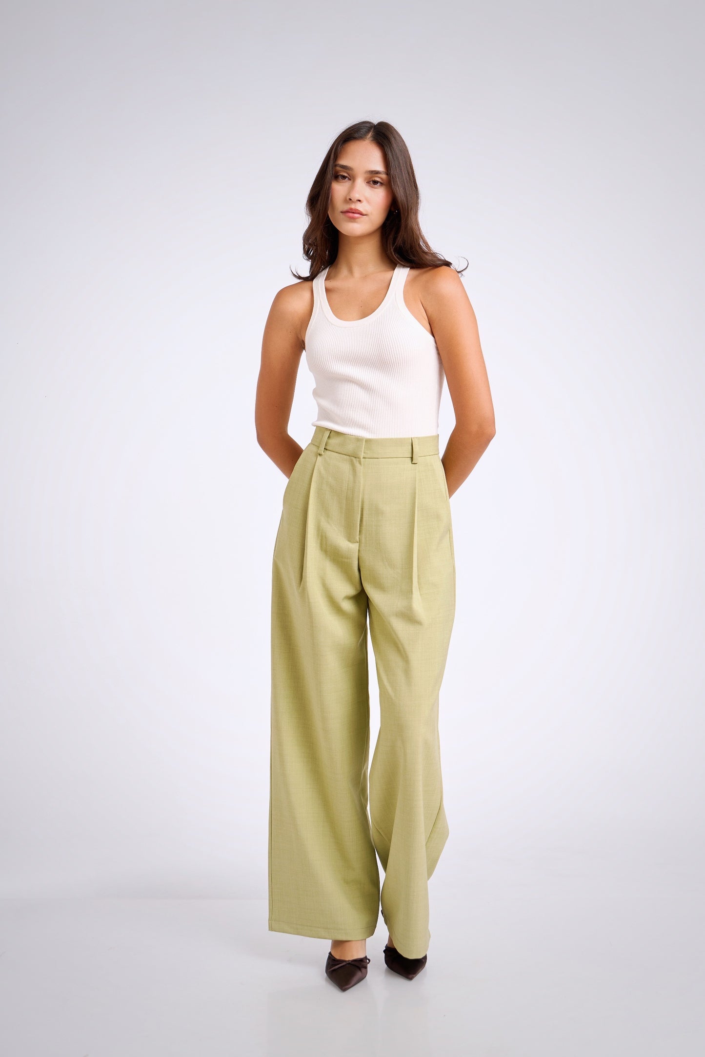 Pantalón de sastre verde lima - 1 pinza