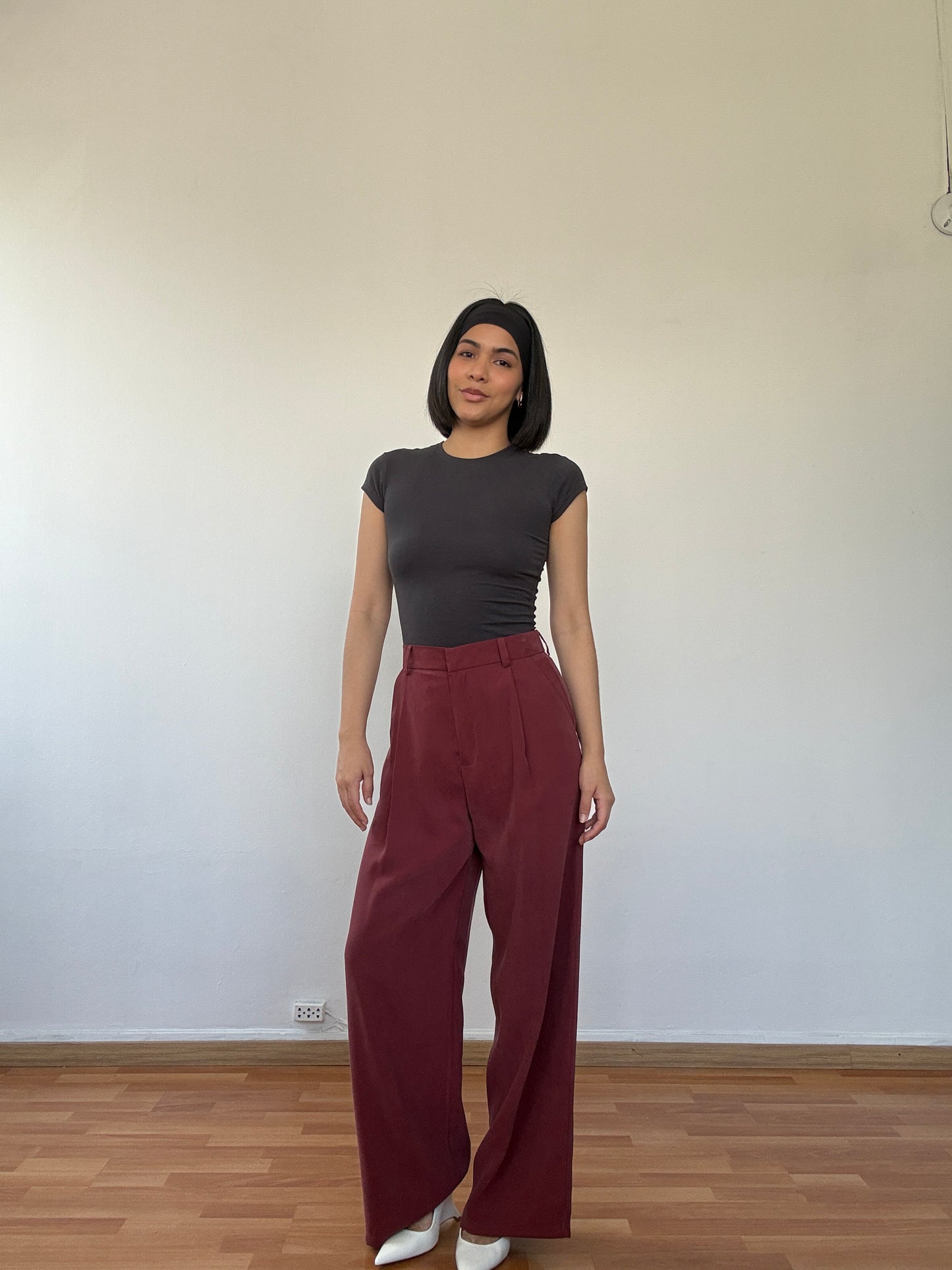 Pantalón fluido palo rosa