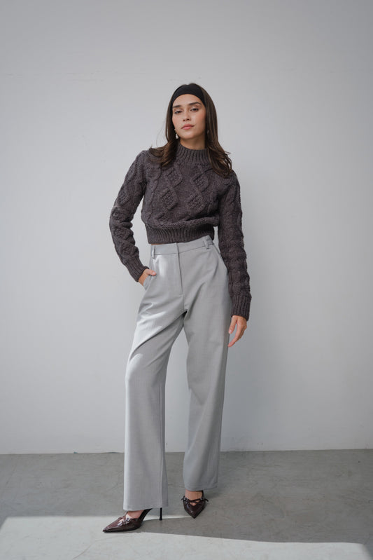 Pantalón clásico espiga plata