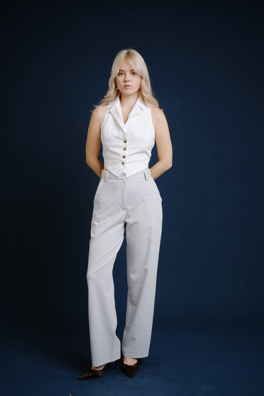 Pantalón clásico rayas celeste