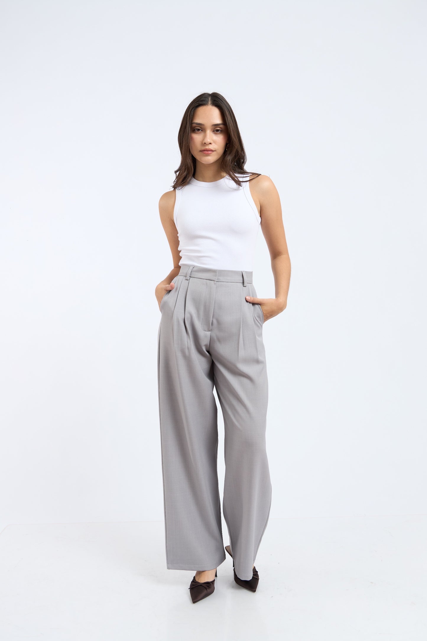 Pantalón de sastre plata